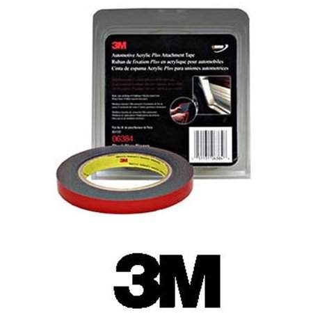 3M 3M Company MM06384 1/2" x 5 Yards Black Automotive Acrylic Attachment Tape MM06384